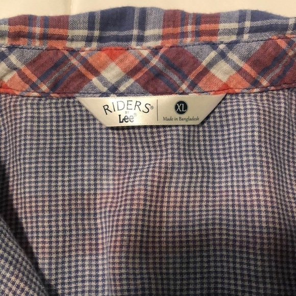 Riders Lee Plaid red, white and blue long sleeve T - Picture 2 of 6